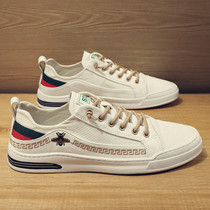 European station mens shoes autumn a pedal casual board shoes mens wild Korean version of small white shoes summer breathable canvas shoes men