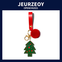 Christmas gift creative keychain pendant leather car key ring chain bag hanging ornaments Christmas tree keychain