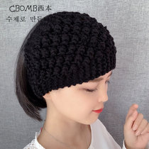 Knitted wool hair band Korean headdress wide edge stretch personality woven European and American women autumn and winter warm headscarf hair band cap