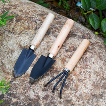 Home Garden Art Tools Mini Wood Handle Small Iron Shovel Harrows The Three Suit Planting Potted Tools Small Shovel Flower Shovel