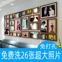 Living room solid wood photo wall modern Wall combination creative frame wall frame simple corporate culture wall decoration