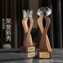 Trophy custom-made creative wooden wood staff golf Wood trophy lettering excellent staff Children