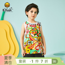 B Duck little yellow duck childrens clothing boys vest summer new childrens pure cotton sleeveless thin cartoon outer wear clothes