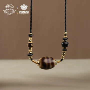 珍品旧蔵* 西藏老天珠 虎牙天珠 搭配多寶天珠