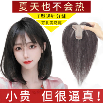 Wig real hair full real hair head hair patch female air bangs cover white hair Summer ultra-thin incognito wig film