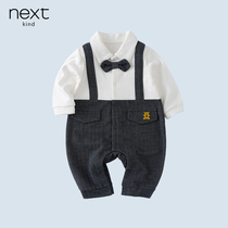 Spot Next kind male baby jumpsuit newborn baby full moon 100 days feast dress year old dress spring and autumn