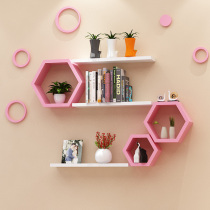 Wall shelf Wall-mounted living room TV background wall Wall partition hole-free bedroom creative lattice decoration