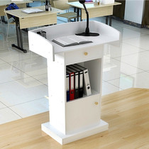 Podium White podium speaker welcome podium small movable simple modern reception desk
