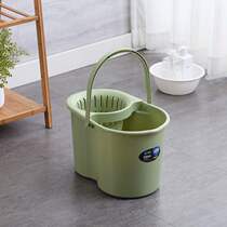 Household old-fashioned floor mop bucket mop bucket mop bucket mop dry bucket rectangular flat sponge drain bucket plastic