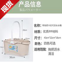 Fold 00 roller squeezing sponge mop bucket mop bucket mop cleaning bucket plastic bucket long square bucket glue cotton mop