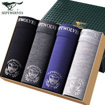 Seven wolves mens underpants male Modale flat corner pants summer ice silk breathable large size Four corner pants pants headman underpants