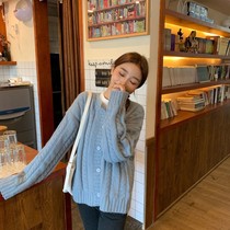 Sweater Knitted Cardigan Jacket Womens Tide College Spring and Autumn 2021 New Fashion Joker Students Korean Loose Long Sleeve