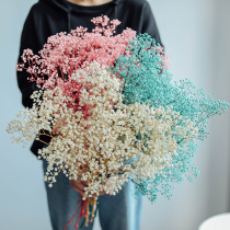 White starry flowers big bunch diy material Vase ornaments decorative flowers decorated with pink everlasting flowers real flowers