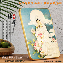 Customized Guanyin Bodhisattva portrait Buddha statue hanging painting table Pure Land white clothes Guanyin Dashi Buddha Hall hanging painting knot