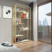 Nordic iron shelf floor bookshelf Net red multi-layer storage rack office home storage partition gold
