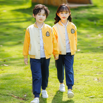 Kindergarten garden clothing autumn baseball uniform yellow suit three-piece spring and autumn school uniform first grade school uniforms