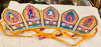 Nepali Artisanal Five Buddha Crown Embroidered Sheet Five Buddha Crown Fabric Five Buddha Hat Good Sorcerer Hat Monk Hat Dunk Hat Method Hat