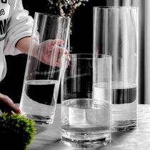 Vase Pendulum pieces Living room Flower Arrangement Transparent Glass Nordic Creative Horse Drunken Wood Dins Wind Straight Drum Big rich and expensive