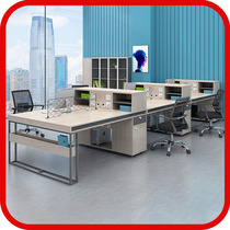 Office desk and chair combination office staff 4 double mobile table furniture card holder simple modern staff table