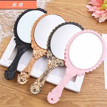 Retro palace style vanity mirror handle mirror large plastic convenient small vanity mirror for beauty salons