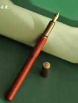 Seven deer hand-made vintage sandalwood pens special gifts for students wooden pens replaceable ink bags gift boxes calligraphy hard pens sharp pens girls special retro