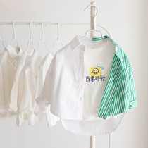 Baby Shirt Spring Autumn Tide 2022 New Boy Spring Clothing Lining Clothes Kids Handsome Striped Blouses Baby Boy Clothing