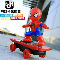 School season Childrens Gifts cartoon stunt scooter Electric Universal rotating roll roll with light music toy