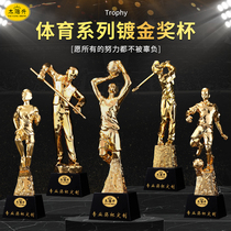 New Sports Trophy Gilded Series Basketball Football Billiards Golf Tournament Lettering Games Trophy Customization