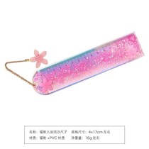 New creative cherry blossoms quicksand bookmarks ruler cute cartoon girl heart stationery ruler soft ruler children quicksand book multi-function stationery 15cm Net red ruler set children Primary School gift