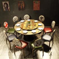 Custom Themed West Restaurant Cassette Sofa Stool Commercial Fire Boiler Shop Noodle Restaurant Grill and chairs Composition Dining Furniture