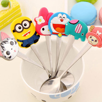 Cartoon small animal small spoon creative stainless steel children cute household tableware ice cream coffee mixing spoon