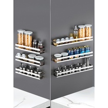 Stainless steel kitchen shelf Seasoning rack supplies knife rack Wall-mounted oil salt sauce and vinegar storage storage rack saves space