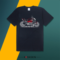KODASKIN Ducati DIAVEL modified motorcycle T-shirt mens short sleeve summer round neck comfortable loose