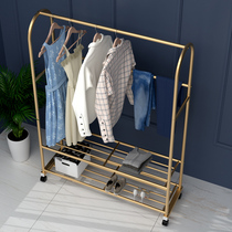 Light luxury floor-to-ceiling hangers Bedroom drying racks Net red balcony household artifact folding simple cool clothes rack