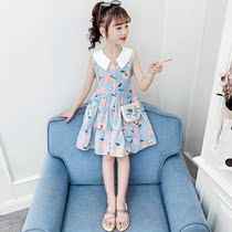 Girls dress summer 2021 new childrens skirt summer pure cotton foreign style princess dress little girl net red tide