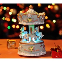 Luminous carousel with lights Music box Music box Creative birthday Christmas gift boutique to send girlfriends and girlfriends