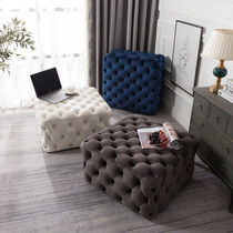 Italian light luxury fabric shoe stool modern simple living room sofa pedal stool home door buckle cloakroom stool