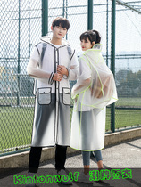 Song Xi same raincoat male and female middle school students hiking adult transparent raincoat single long poncho full body