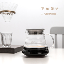 TNF cold kettle heat-resistant glass coffee pot sharing ice drip filter V60 cloud cute pot simple hand punch ear hanging