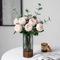 Fake Flower Emulation Floral Furnishing Morandi Series Sanla Moisturizing Rose Flower Flower Arrangement Dry Flower Flower Art Table Decoration Flowers