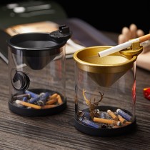 Ashtrays Personality Upscale Home Anti Fly Ash Smoke-Proof Taste Creative Covered Bedside Living Room Light And Luxurious Boyfriend