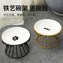 Cat Bowl Ceramic Cat Food Basin Double Bowl protection Cervical Cat Bowl Water Bowl Water Bowl Rack Cat Food Bowl Dog Bowl ceramic Pet dog basin