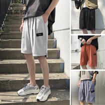  @Fangshao mens summer new bf Harajuku style shorts loose Korean casual solid color trend sports five-point pants