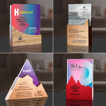 Trophy customization K9 crystal trophy customized solid wood high-grade authorization card red honor award creative medal customization