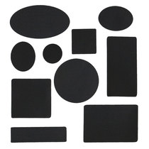 Self-adhesive black embroidered cloth patch down hole decorative patch rectangular thin clothes pants repair patch decal