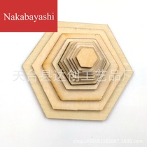 Log plank hexagon Wood DIY Wood handmade graffiti decoration plywood wood chips