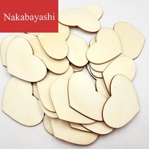 DIY handmade accessories Wooden peach heart patch love decorative wood chip personalized wedding supplies