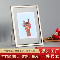 Nordic glass metal photo frame table 6 inch 8 inch diy dried flower plant specimen frame decorative picture frame