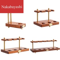 Pipe holder wood multi-position pipe holder Tool printed eggplant wood copper 5-position pipe holder display stand