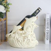 Home living room creative handicraft wine rack ceramic wine bottle rack hotel restaurant decoration decoration customization